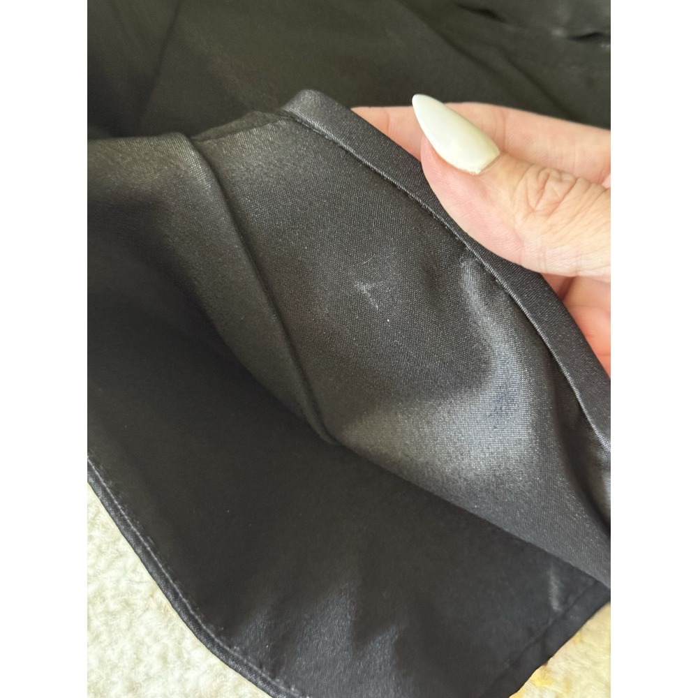 Tadashi Vintage 90s Formal Evening Gown Size 8 Black Satin Tuxedo Style Ruched - Picture 6 of 6